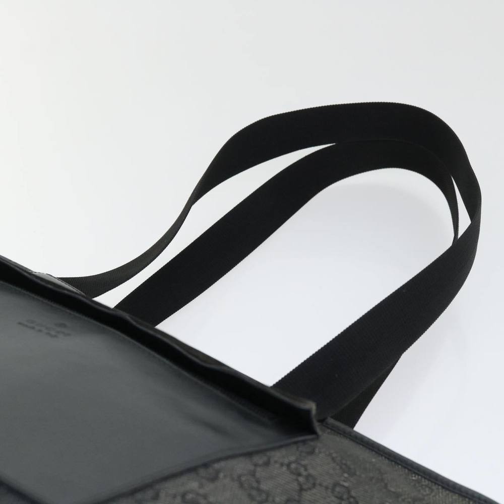 GUCCI GG Canvas Tote Bag Canvas Leather Black Auth 53674 - Picture 14 of 16